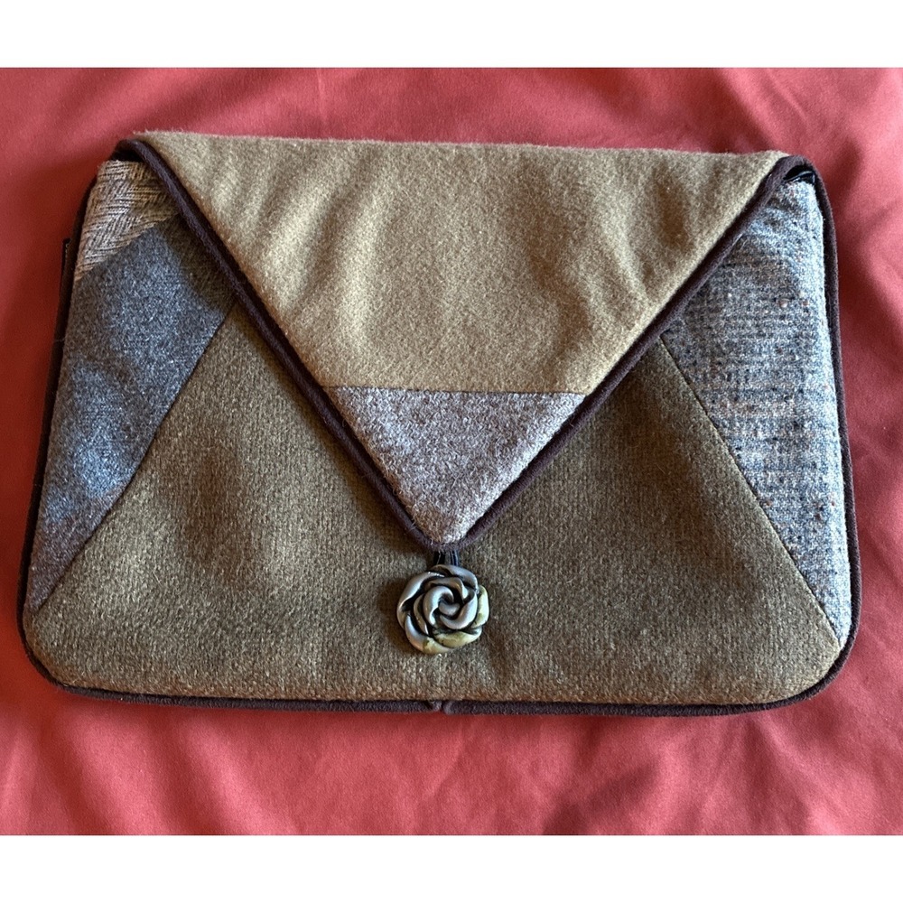 baabaazuzu Upcycled Wool Patchwork Clutch One Of A Kind
